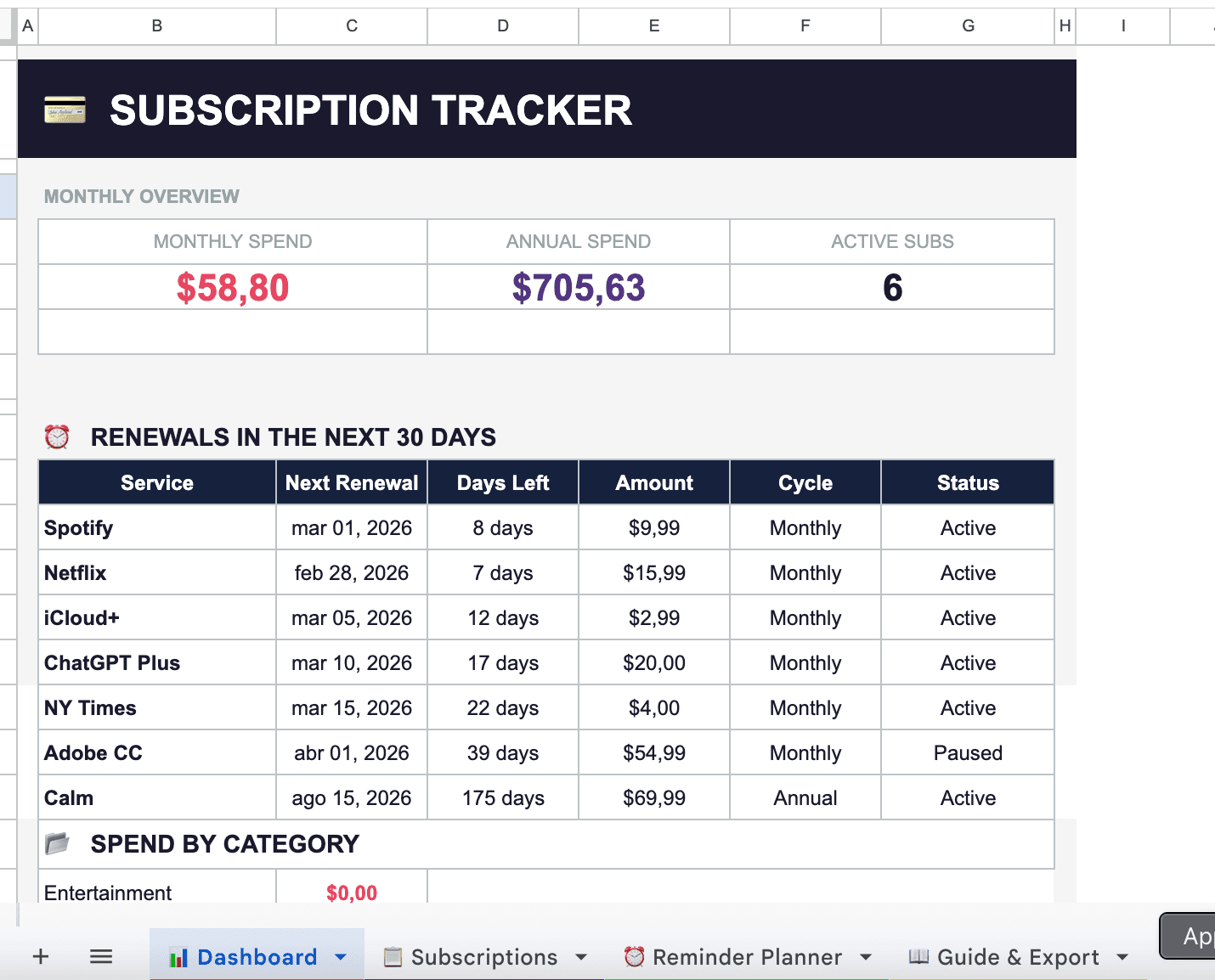 Subscription Tracker screenshot 3