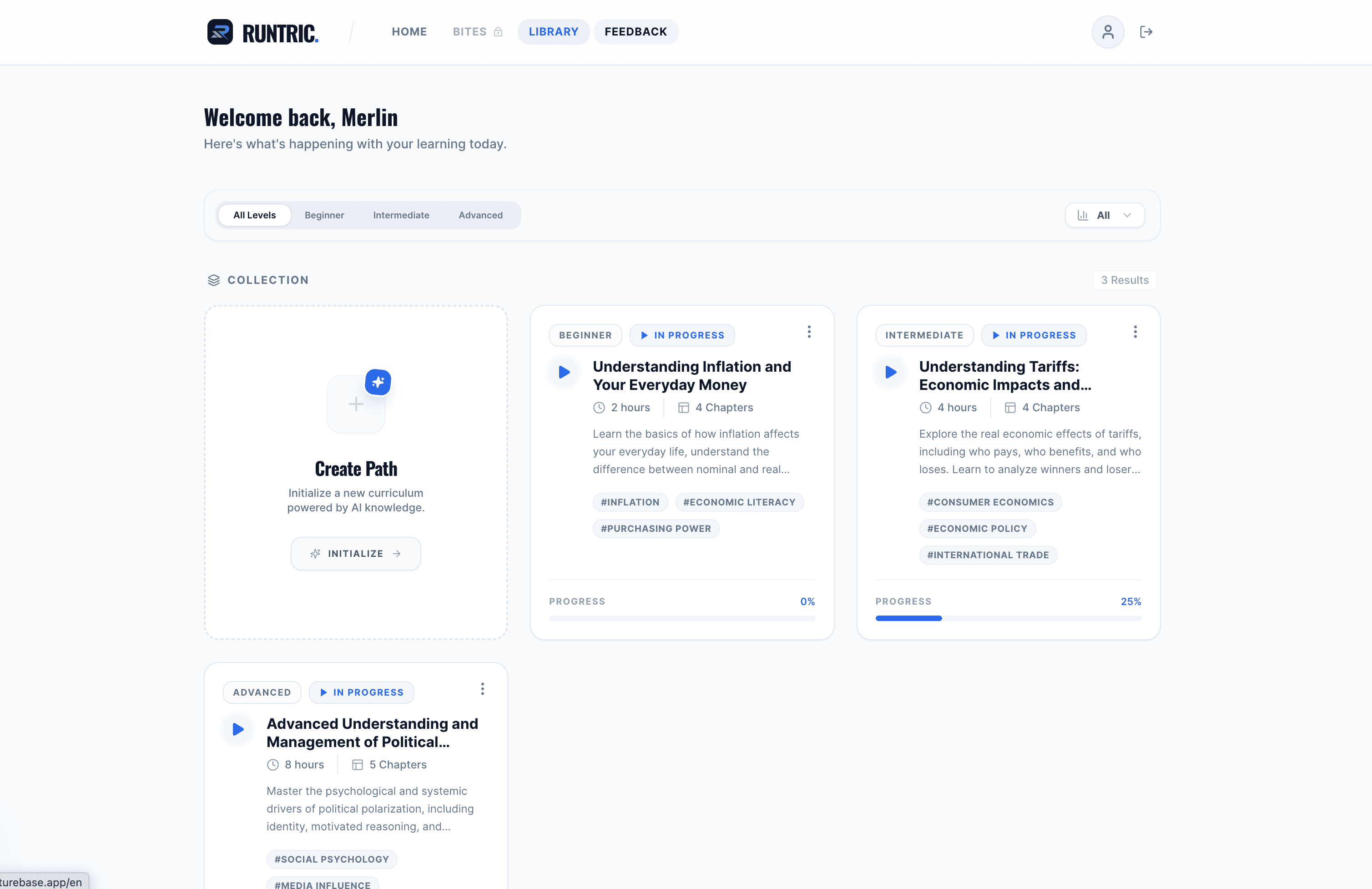 Runtric — AI Study Curriculum screenshot 2