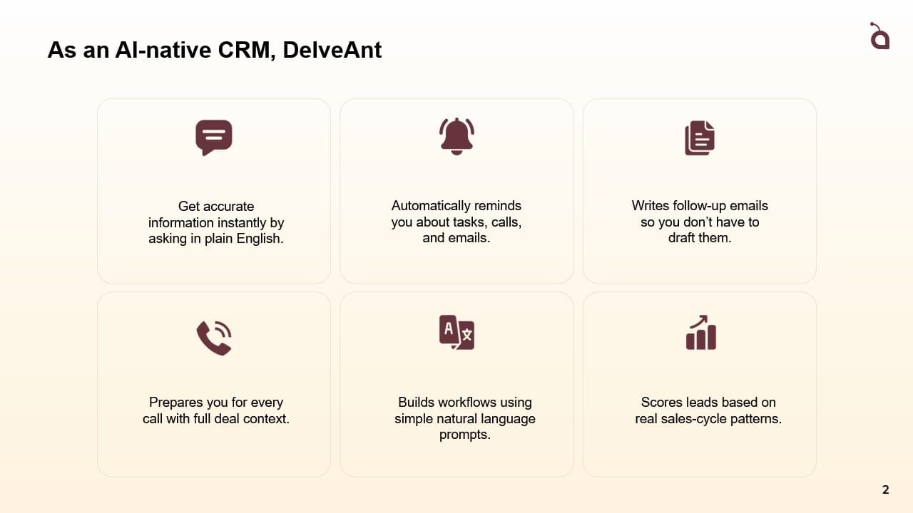 Delveant CRM screenshot 1