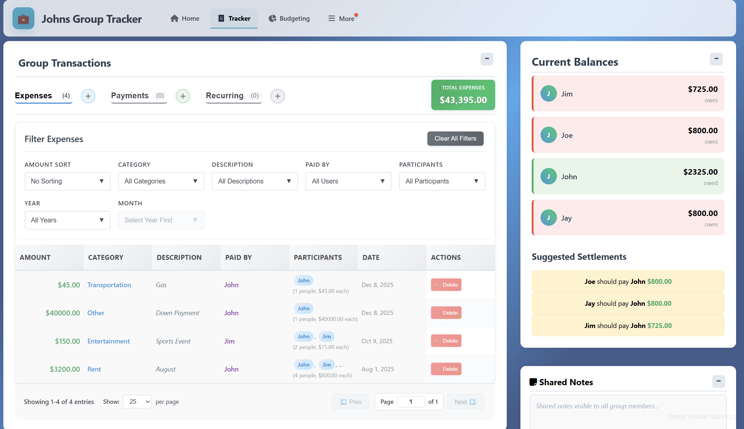 TriXpense screenshot 2