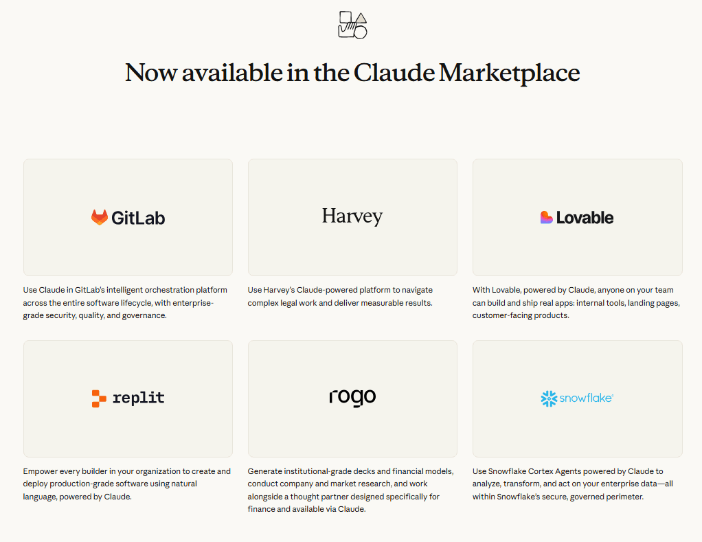 Claude Marketplace screenshot 2