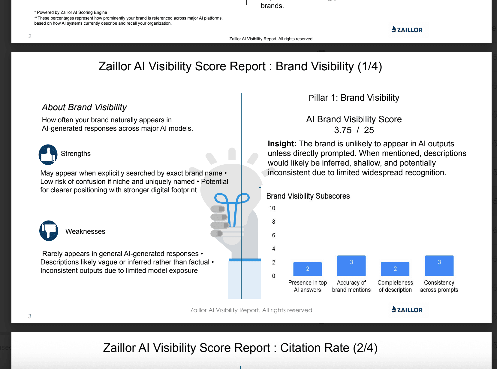 Zaillor AI Visibility Score & Report screenshot 3