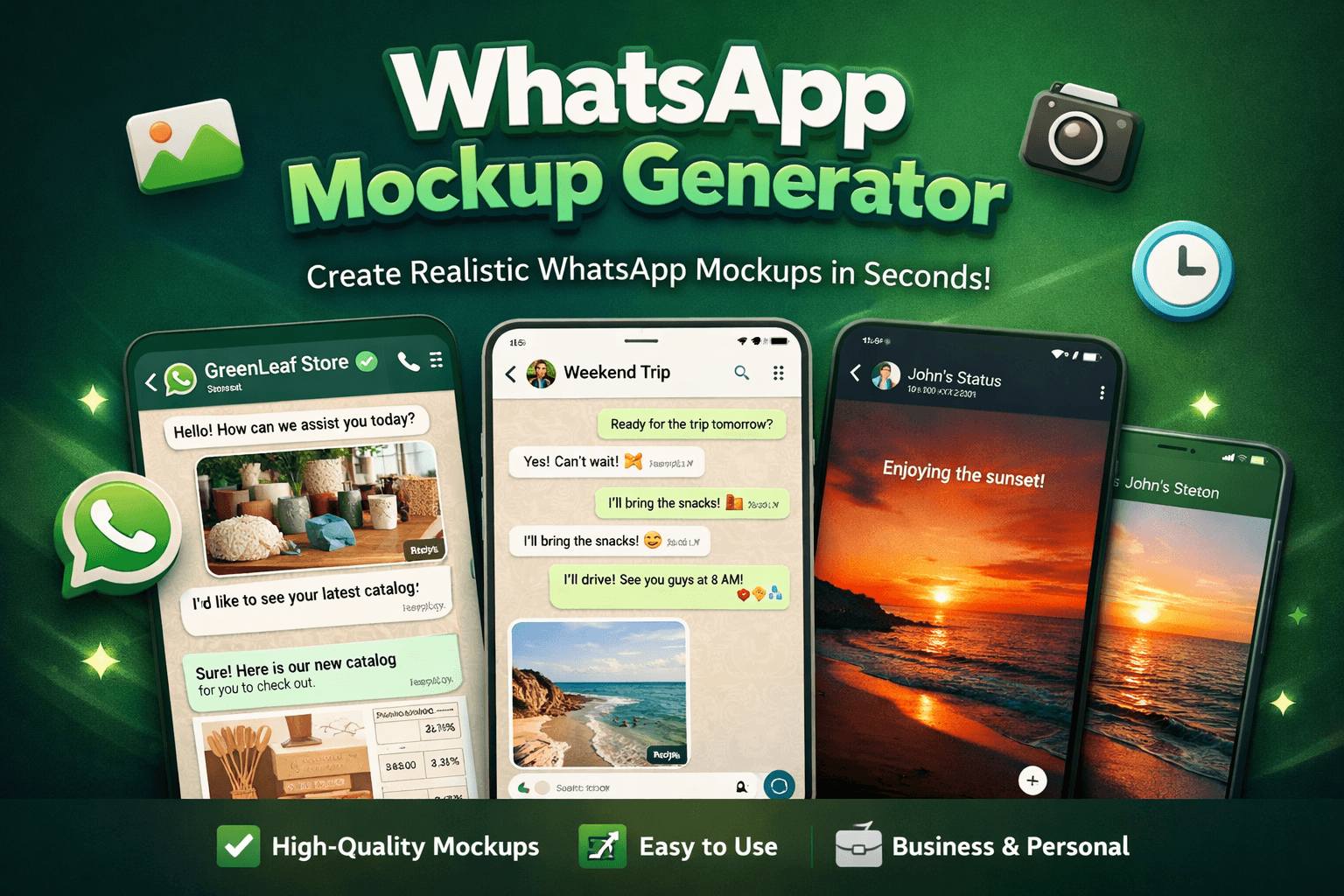 Free WhatsApp Mockup Generator screenshot 1