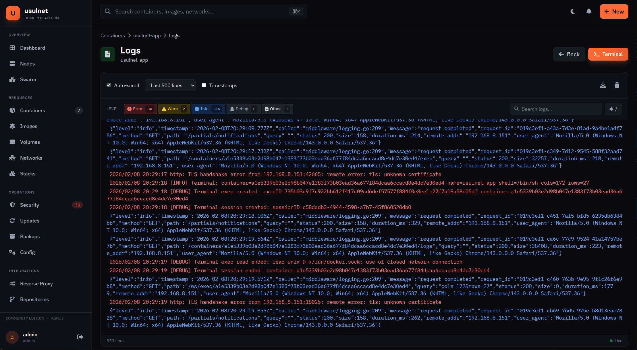 usulnet — DevOps & SysAdmins UI screenshot 4