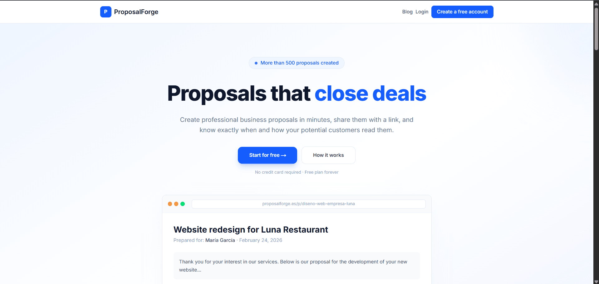 ProposalForge screenshot 1