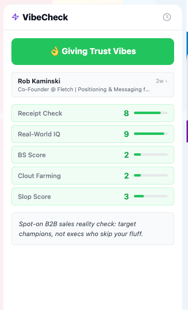 Vibecheck for LinkedIn screenshot 1