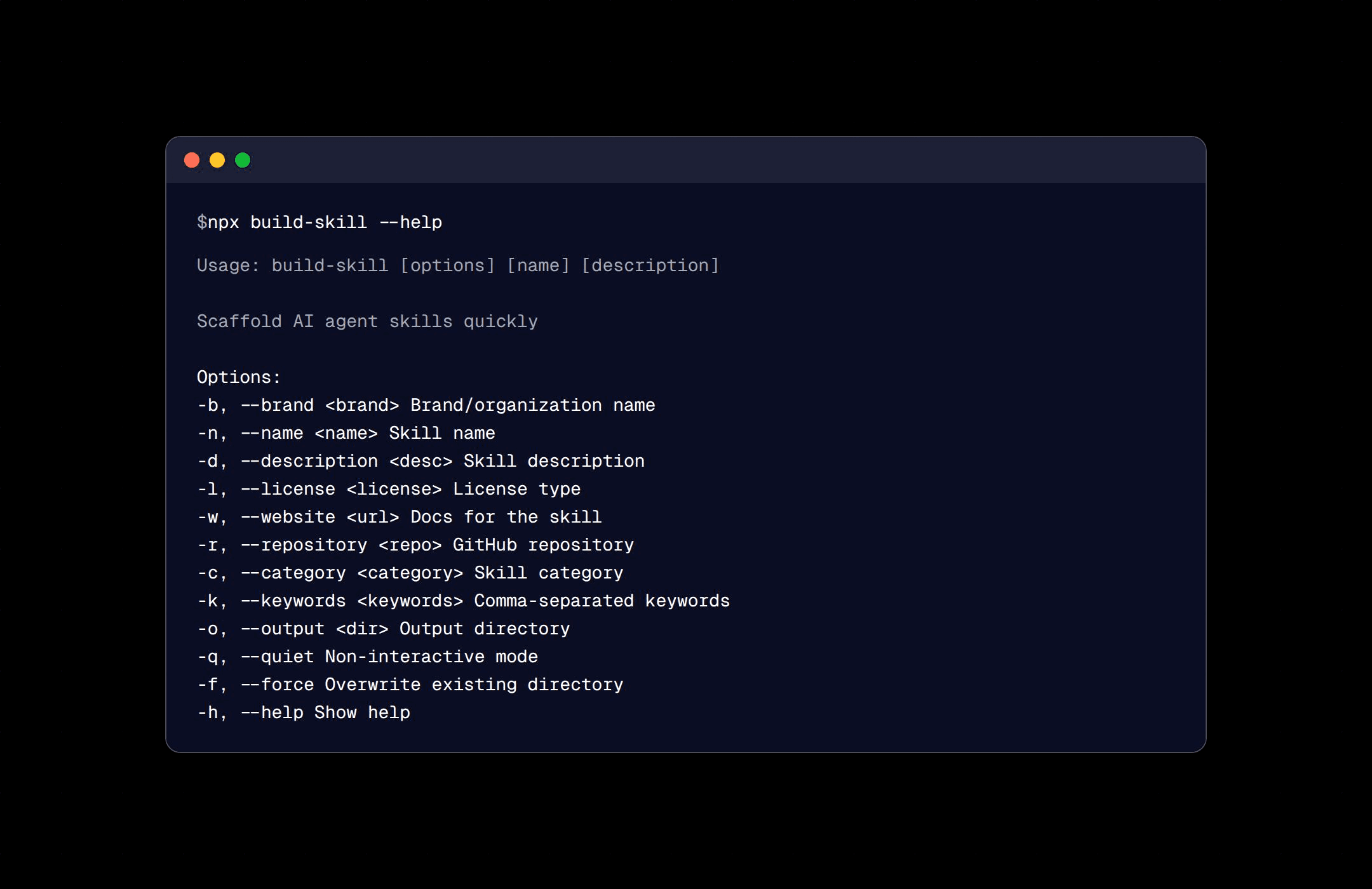 npx build-skill screenshot 3