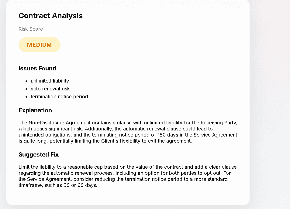 VIDI — AI Contract Review screenshot 3