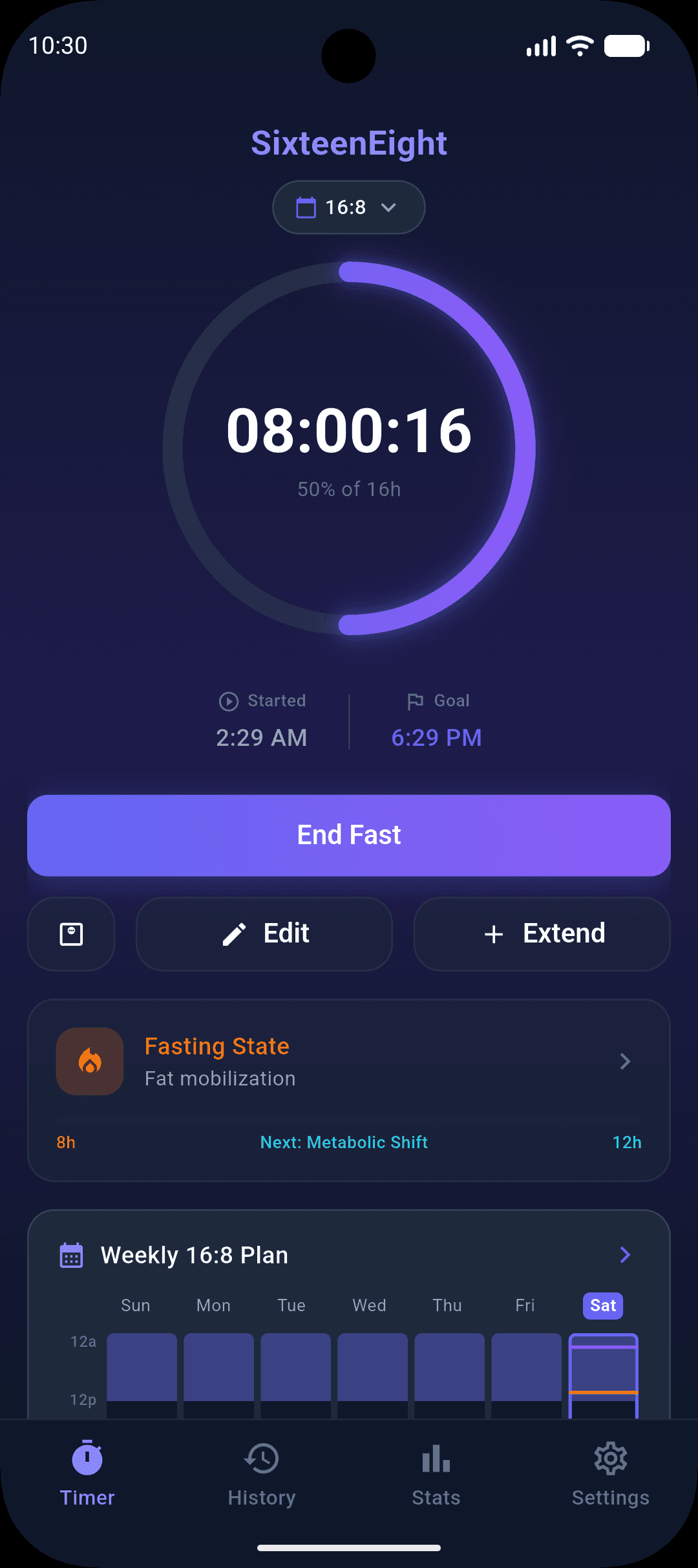 SixteenEight Fasting Tracker screenshot 5