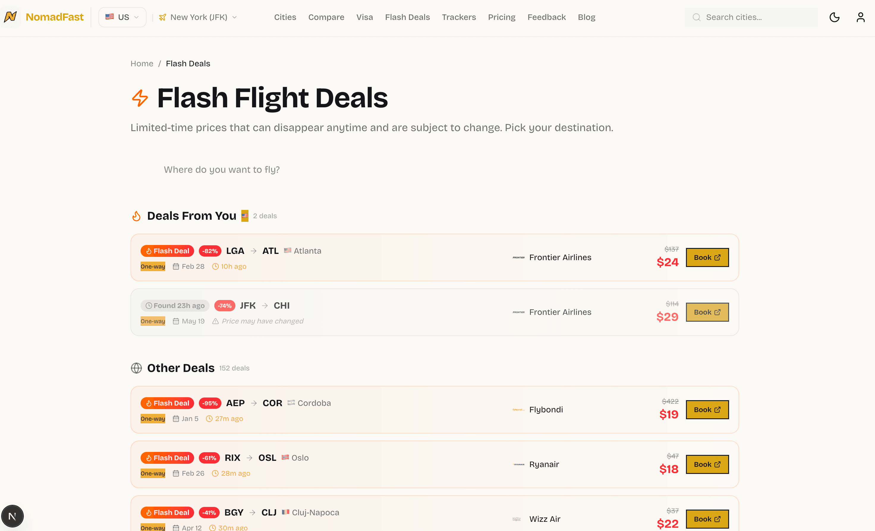 NomadFast — Flash Deals to Nomad Cities screenshot 5