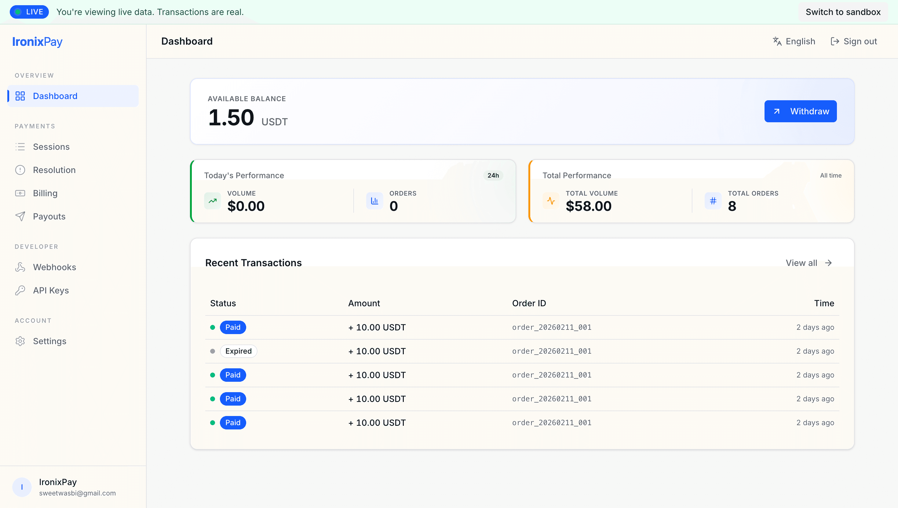 IronixPay screenshot 2