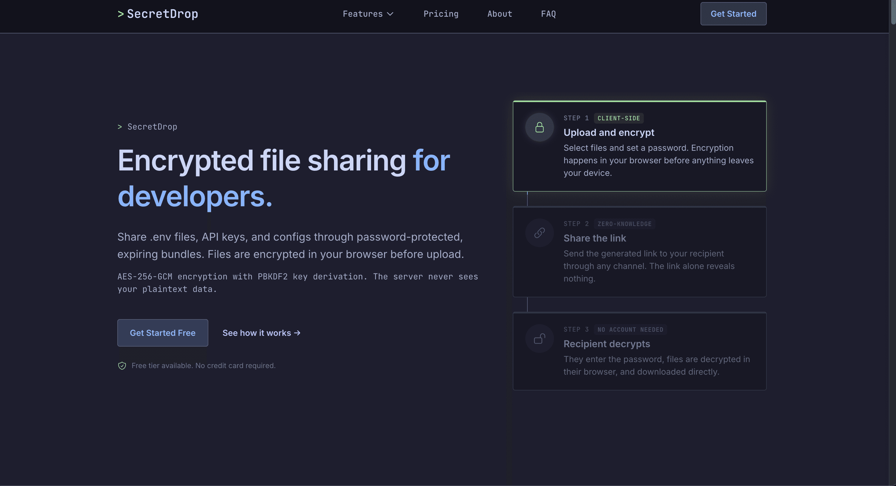 SecretDrop screenshot 1