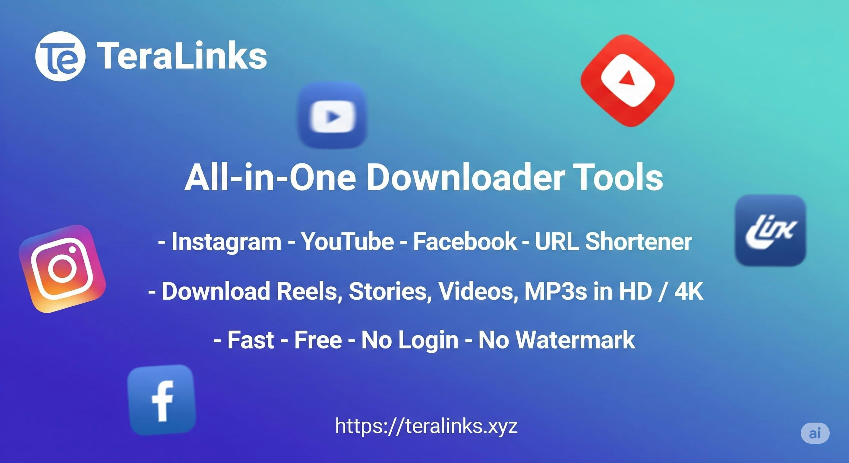 TeraLinks - Free Social Media Downloader screenshot 1