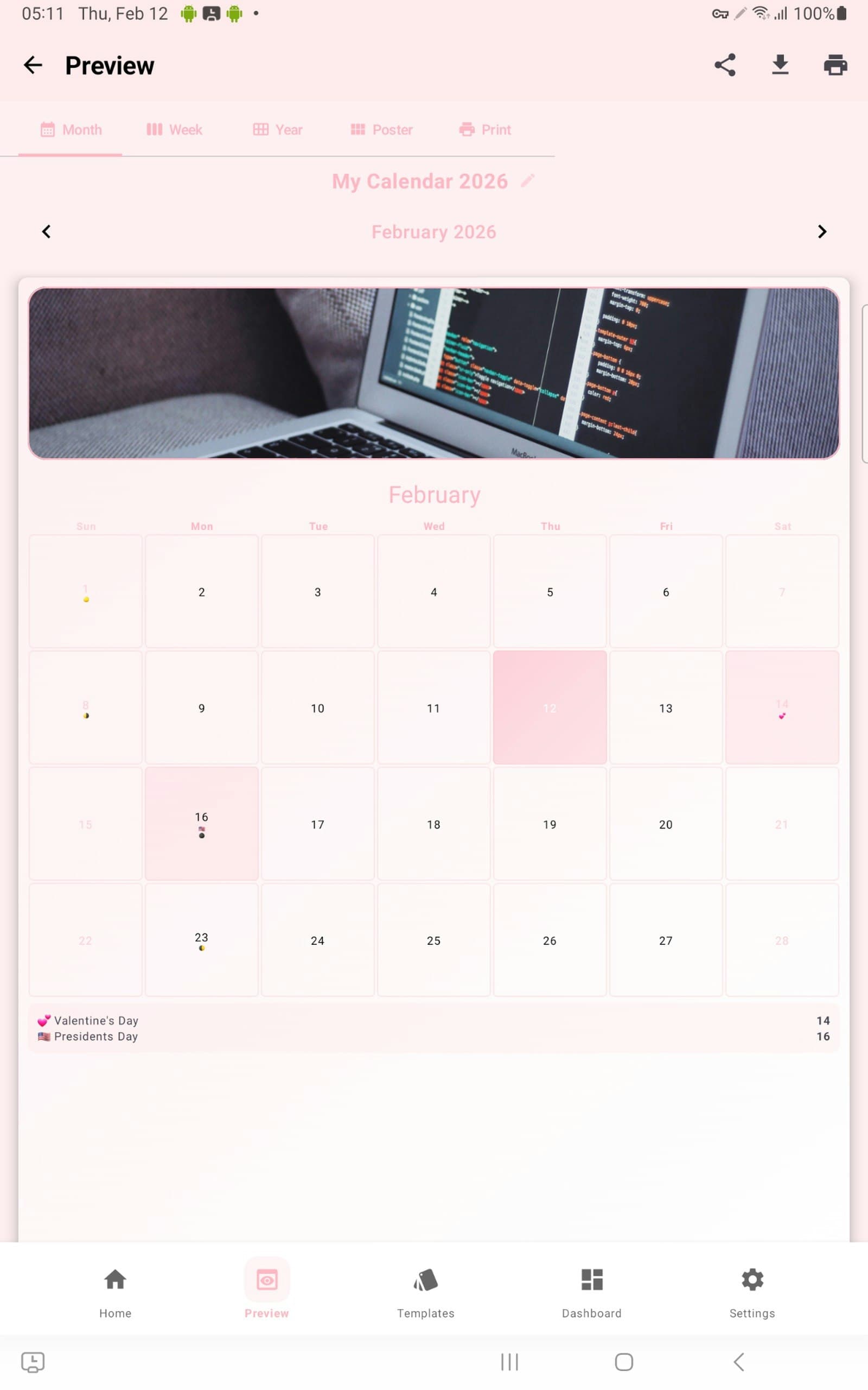 HolidaysCalendar.net screenshot 2
