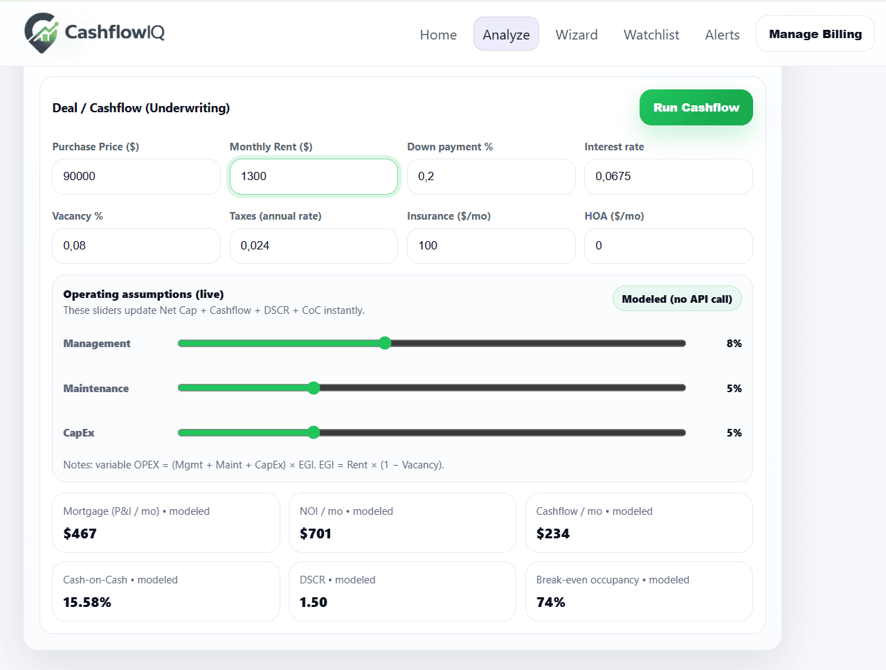 CashflowIQ screenshot 2