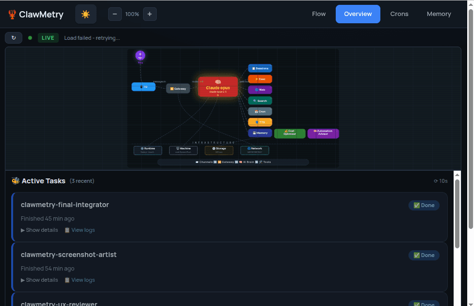 ClawMetry for OpenClaw screenshot 3