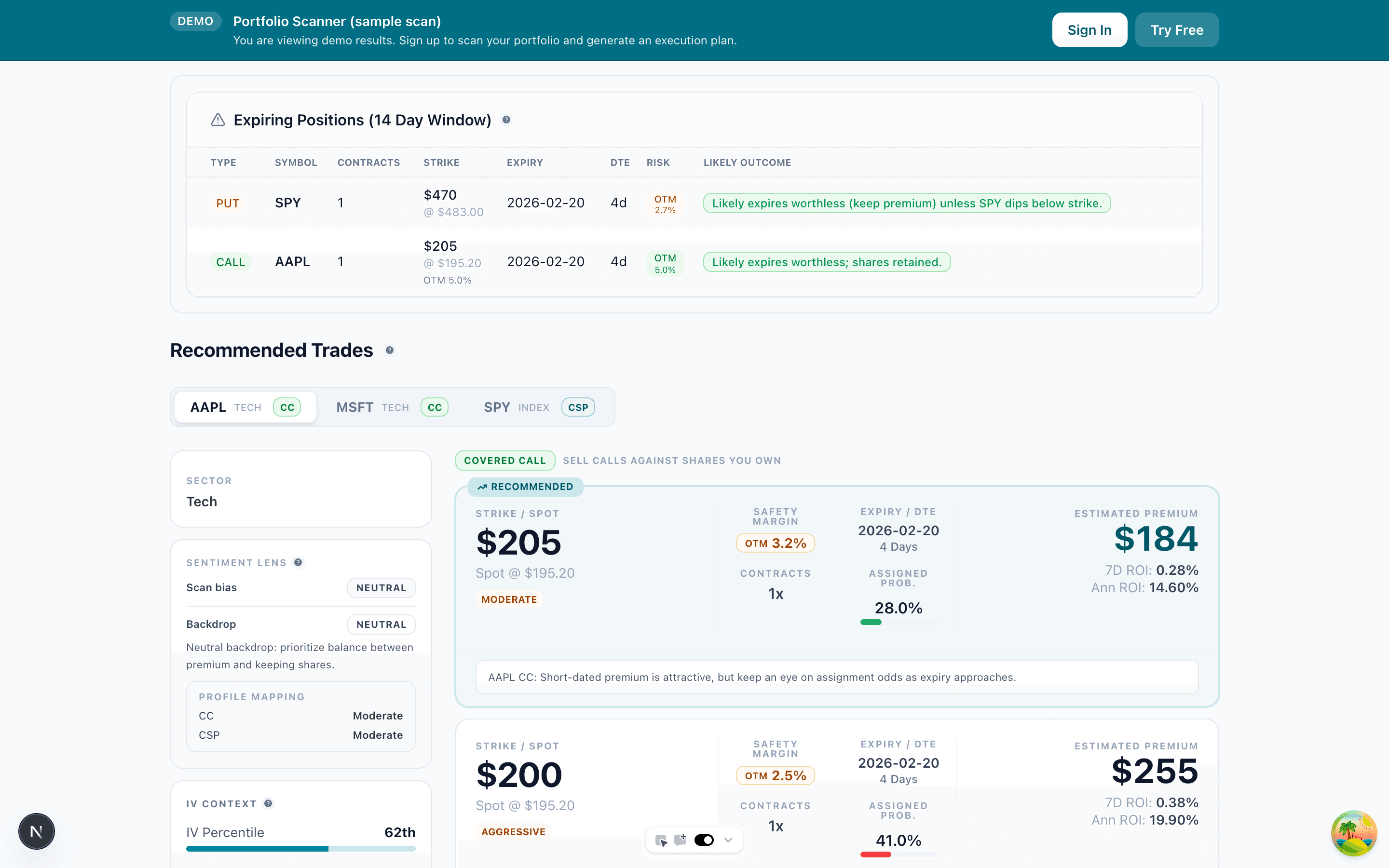 Days to Expiry — Option Selling Analyzer screenshot 2