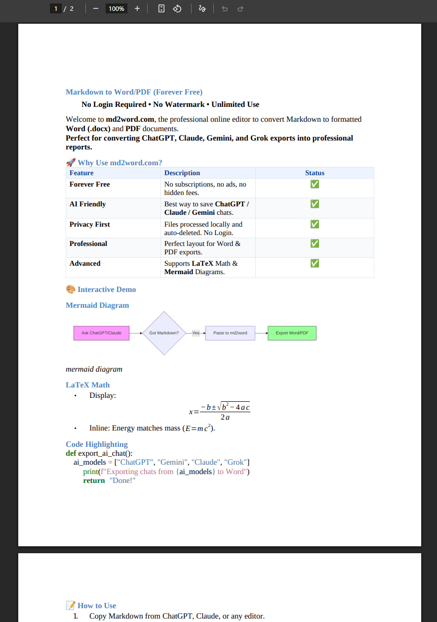 MD2Word screenshot 2