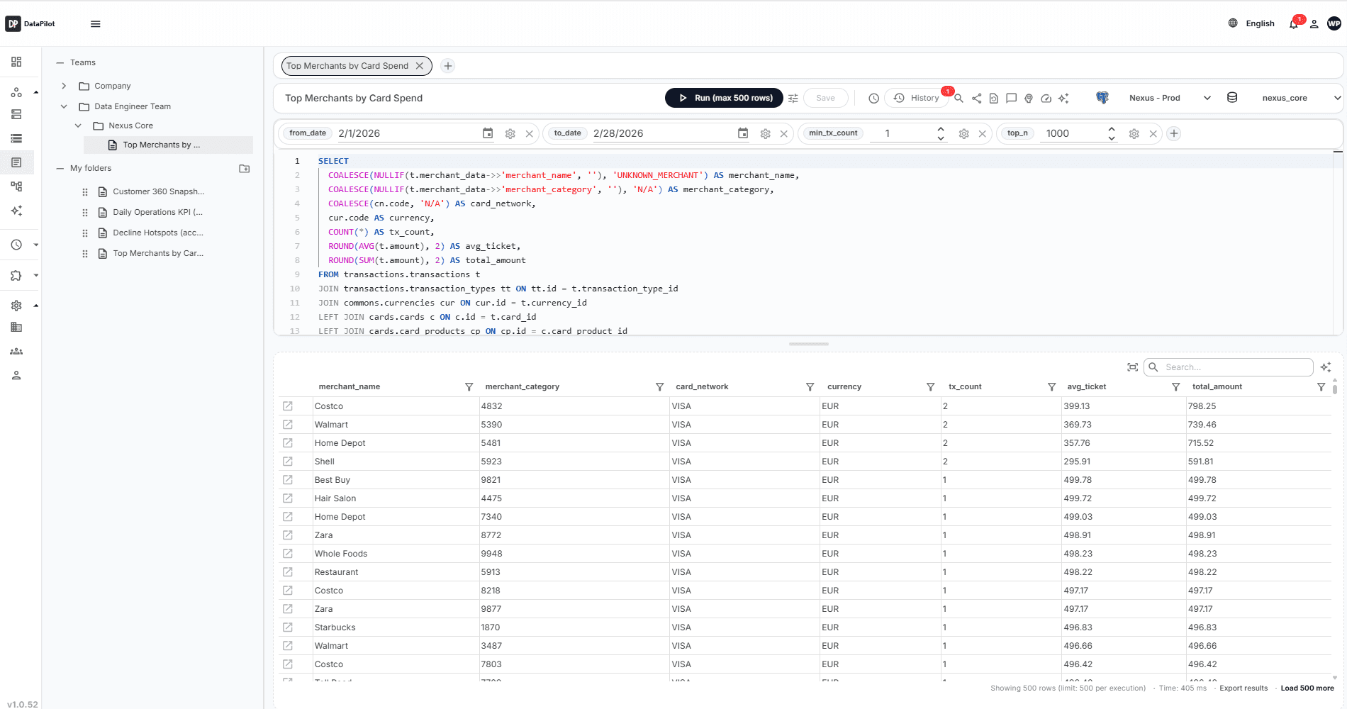 DataPilot screenshot 2