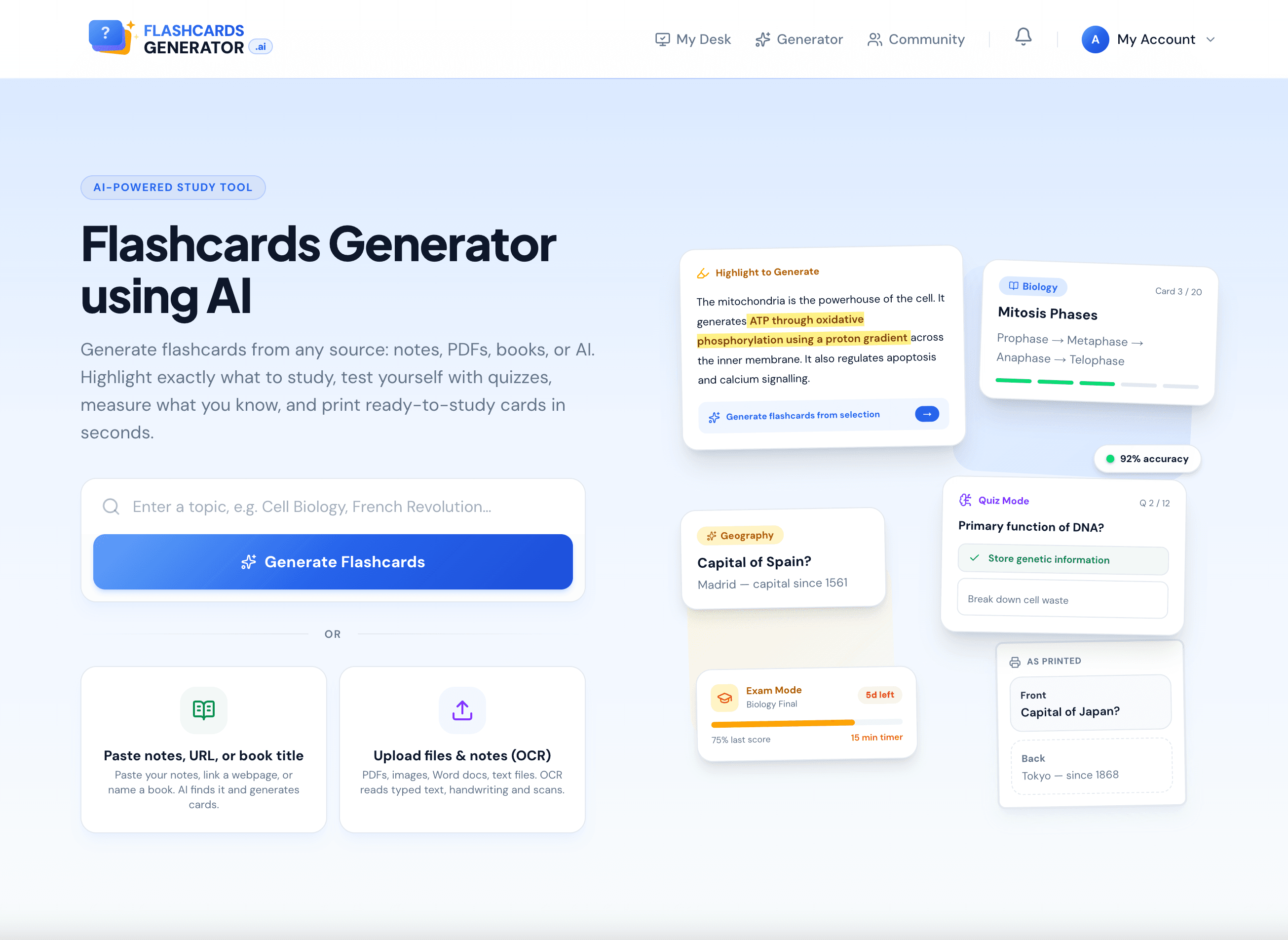 FlashCardsGenerator.ai screenshot 1