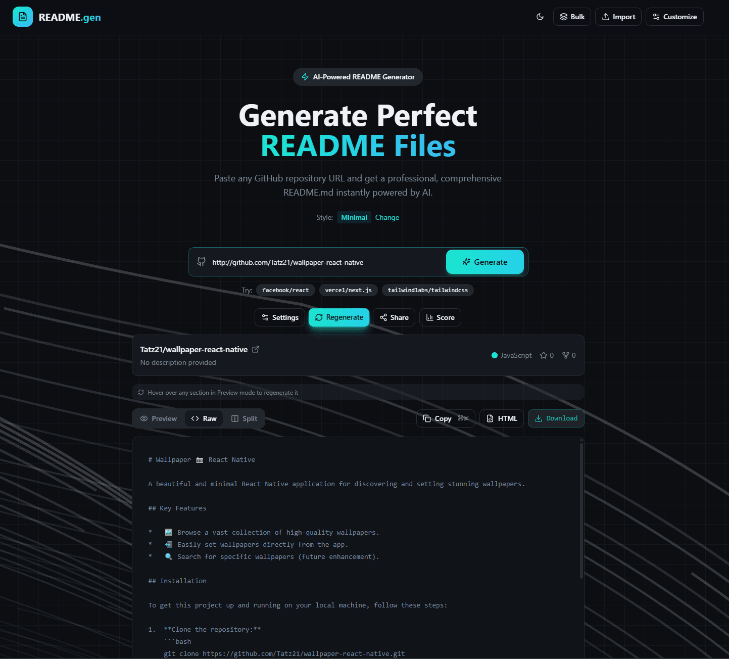 README.gen screenshot 2