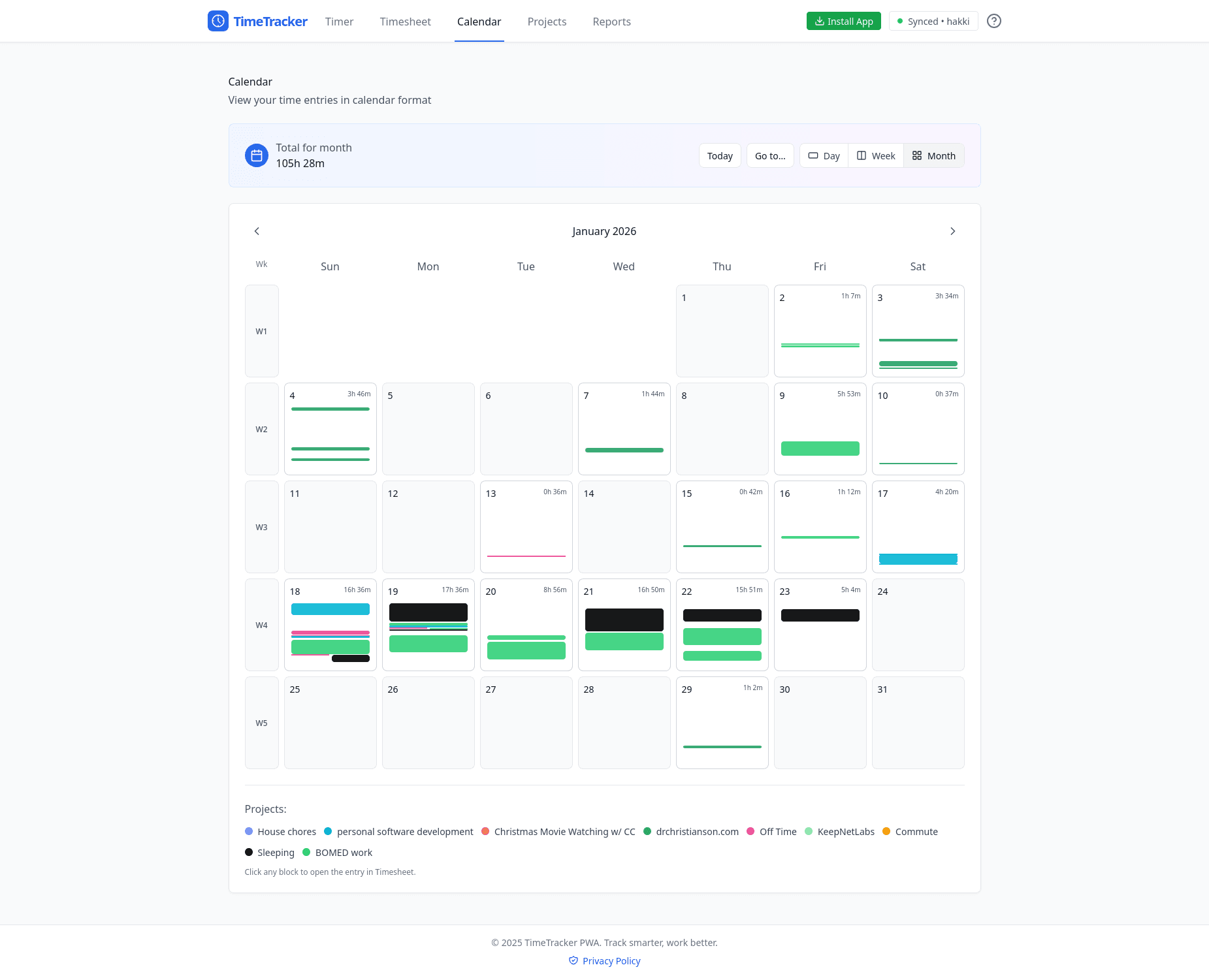 TimeTracker screenshot 3