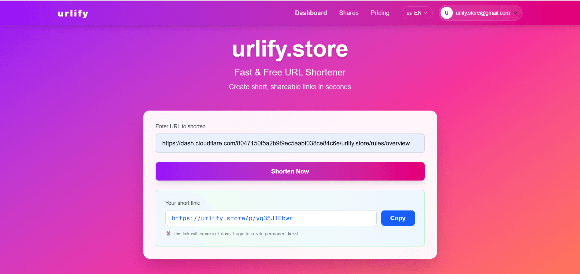 Urlify.store screenshot 3