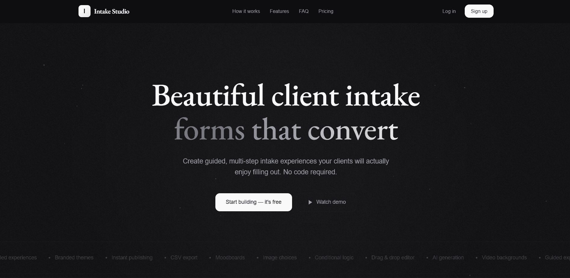 Intake Studio screenshot 1
