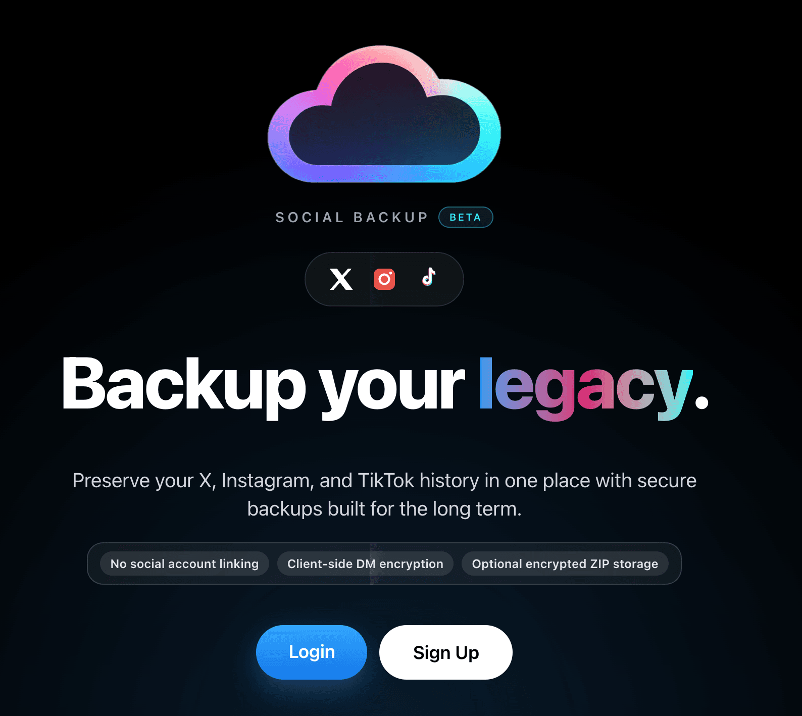 Social Backup screenshot 1