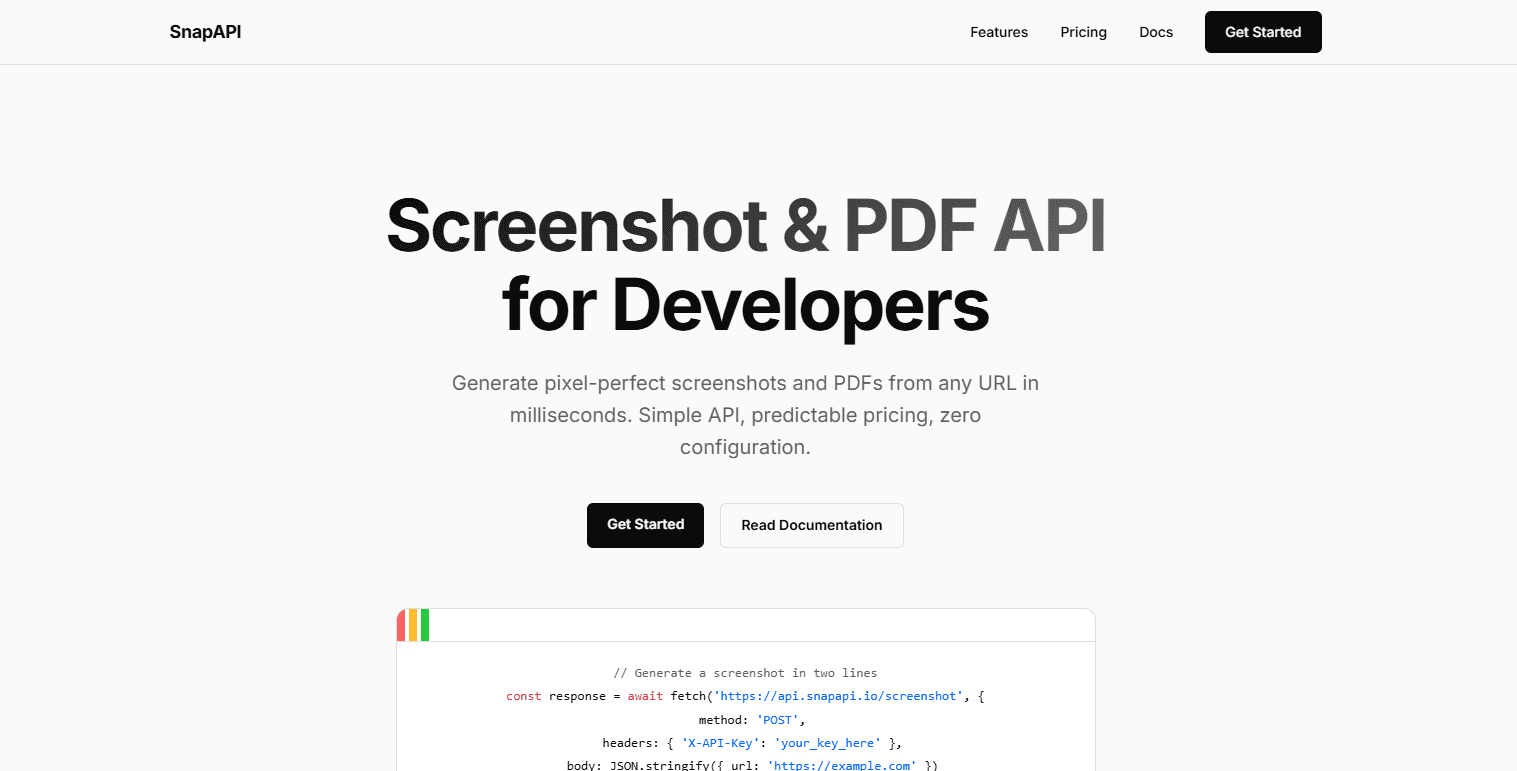 SnapAPI screenshot 1