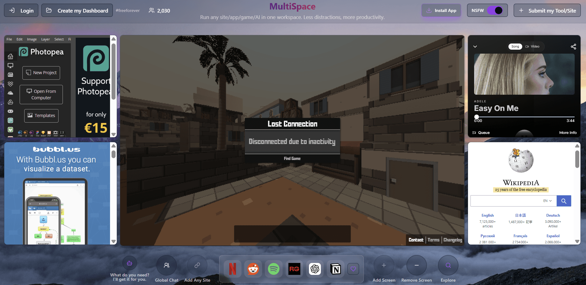MultiSpace dev - My digital workspace screenshot 1