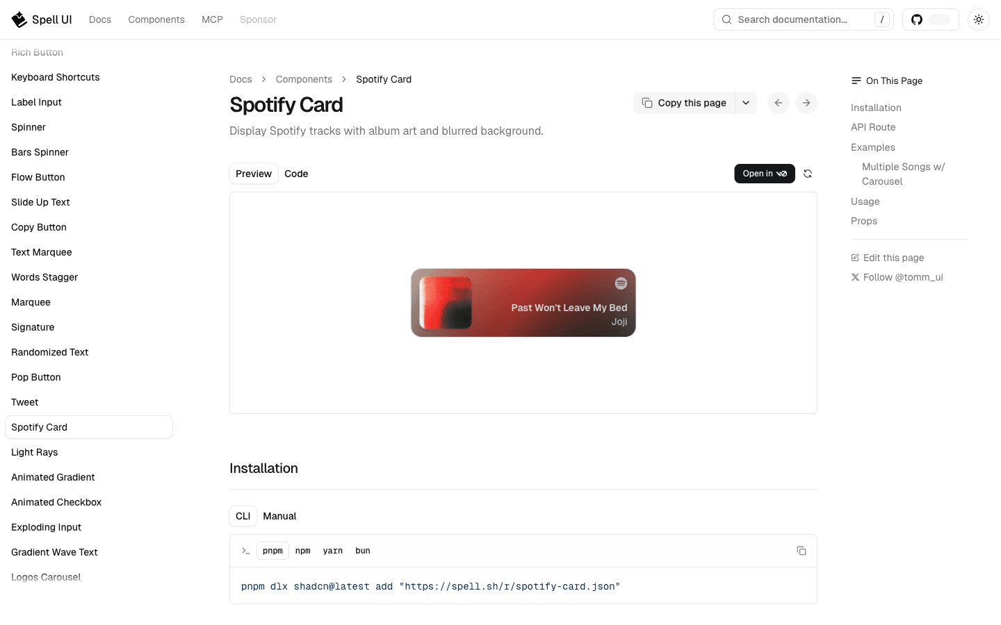 Spell UI screenshot 3