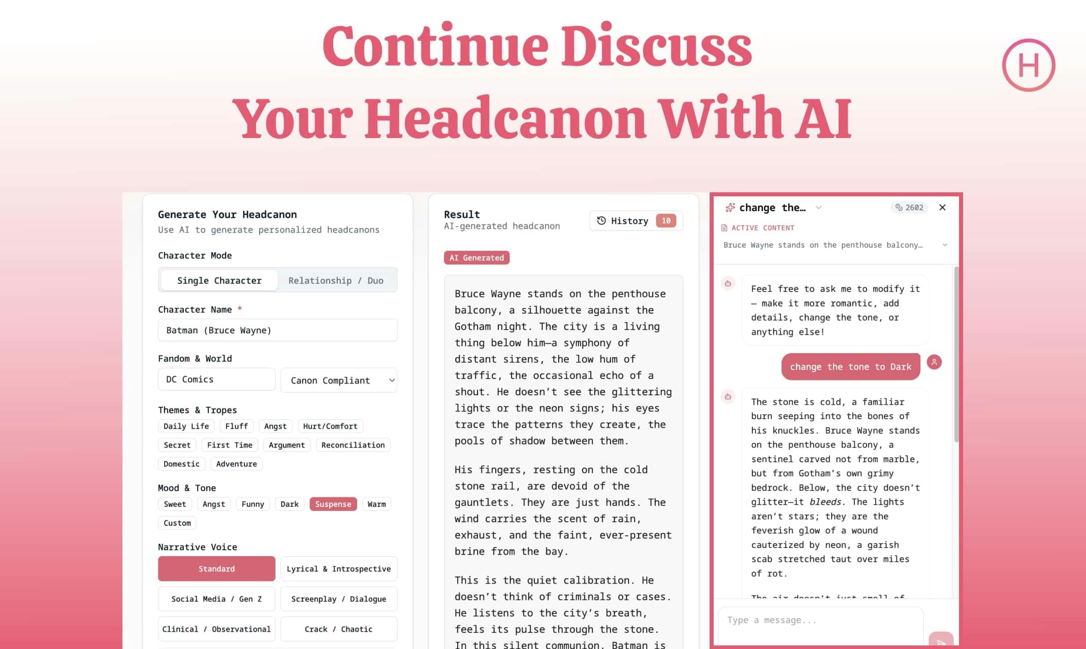 Headcanon Generator - AI Powerd screenshot 3