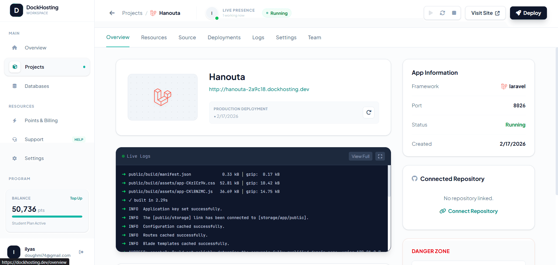 Dock Hosting screenshot 5