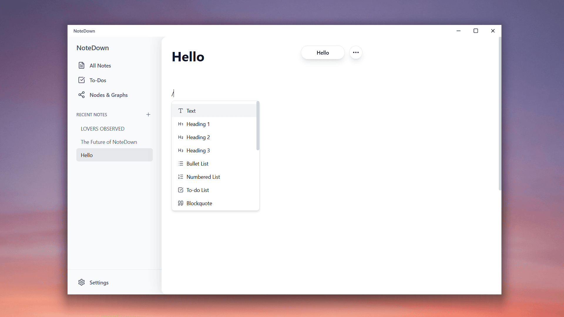 NoteDown screenshot 2