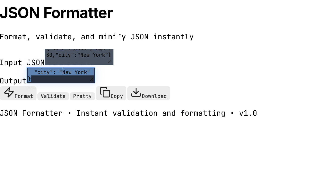 JSON Formatter screenshot 1