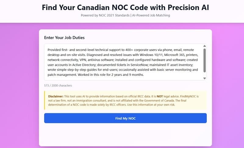 Find My NOC screenshot 1