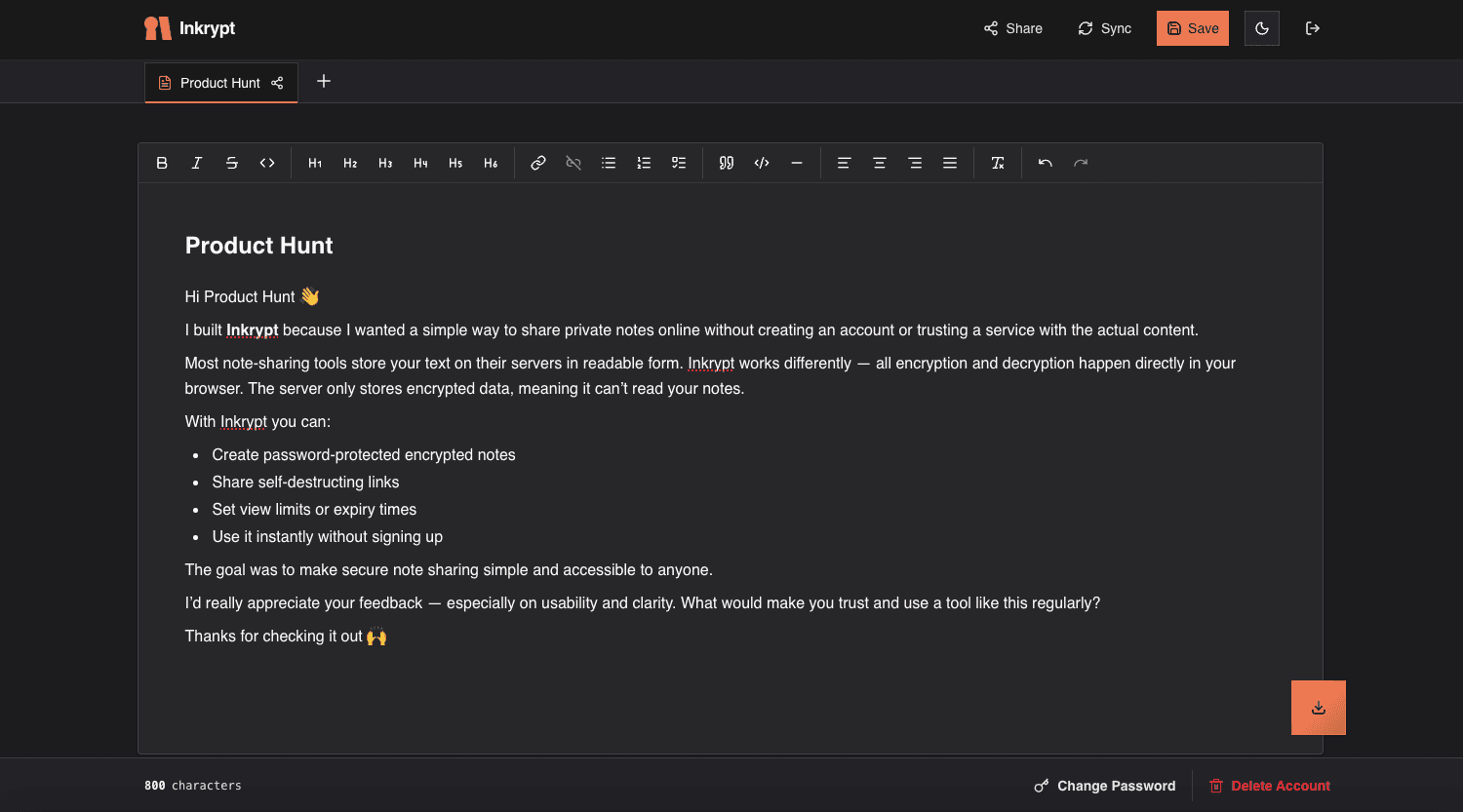 Inkrypt screenshot 3