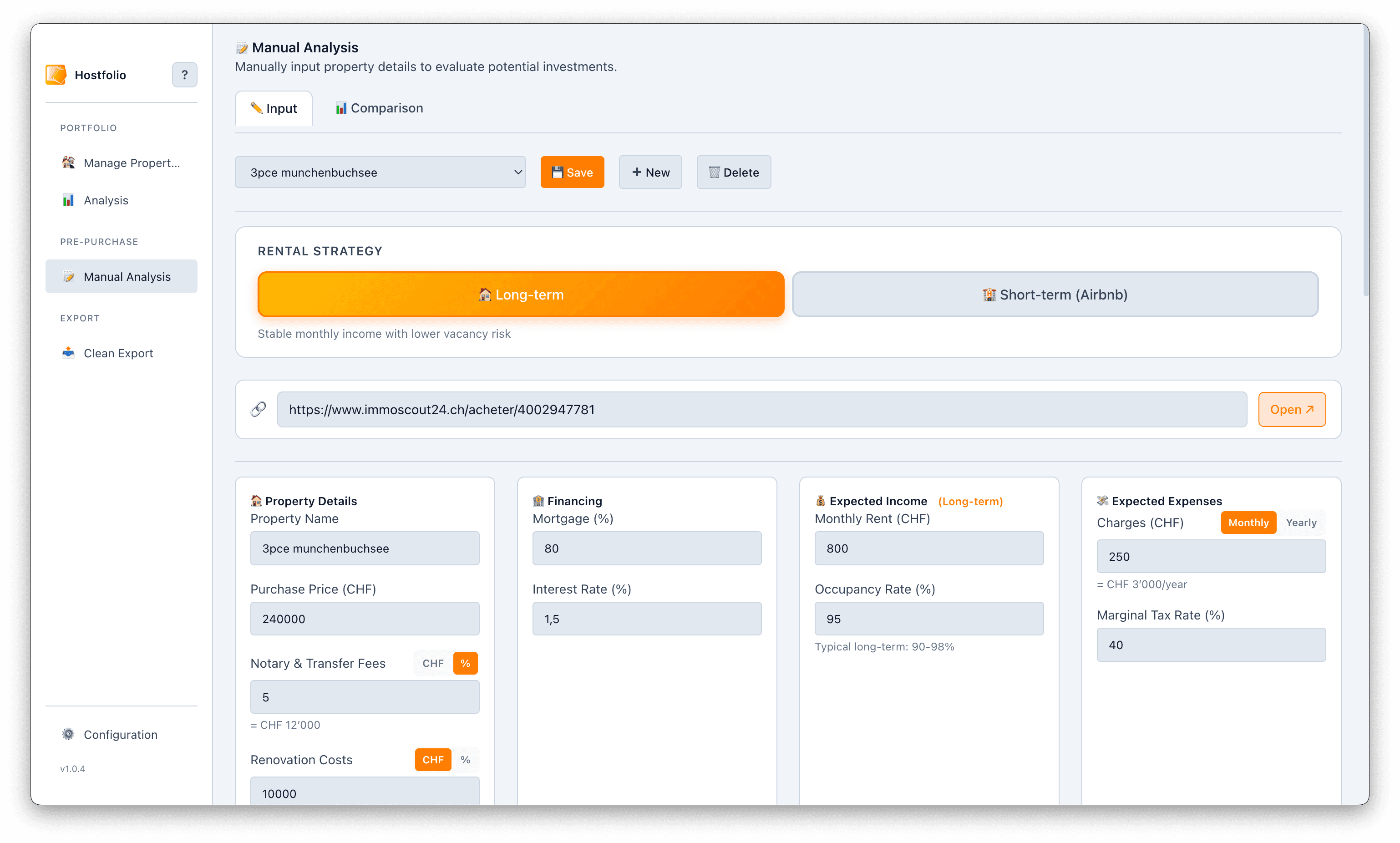 Hostfolio screenshot 3