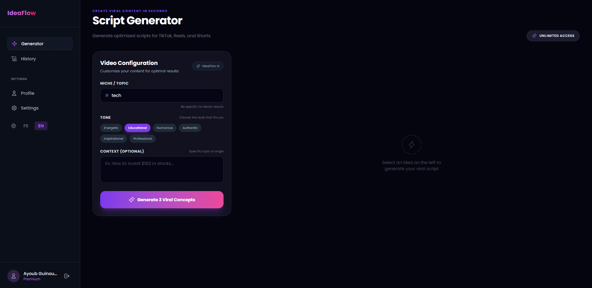 IdeaFlow screenshot 2