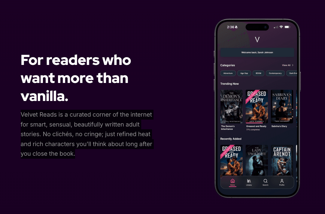 Velvet Reads screenshot 1