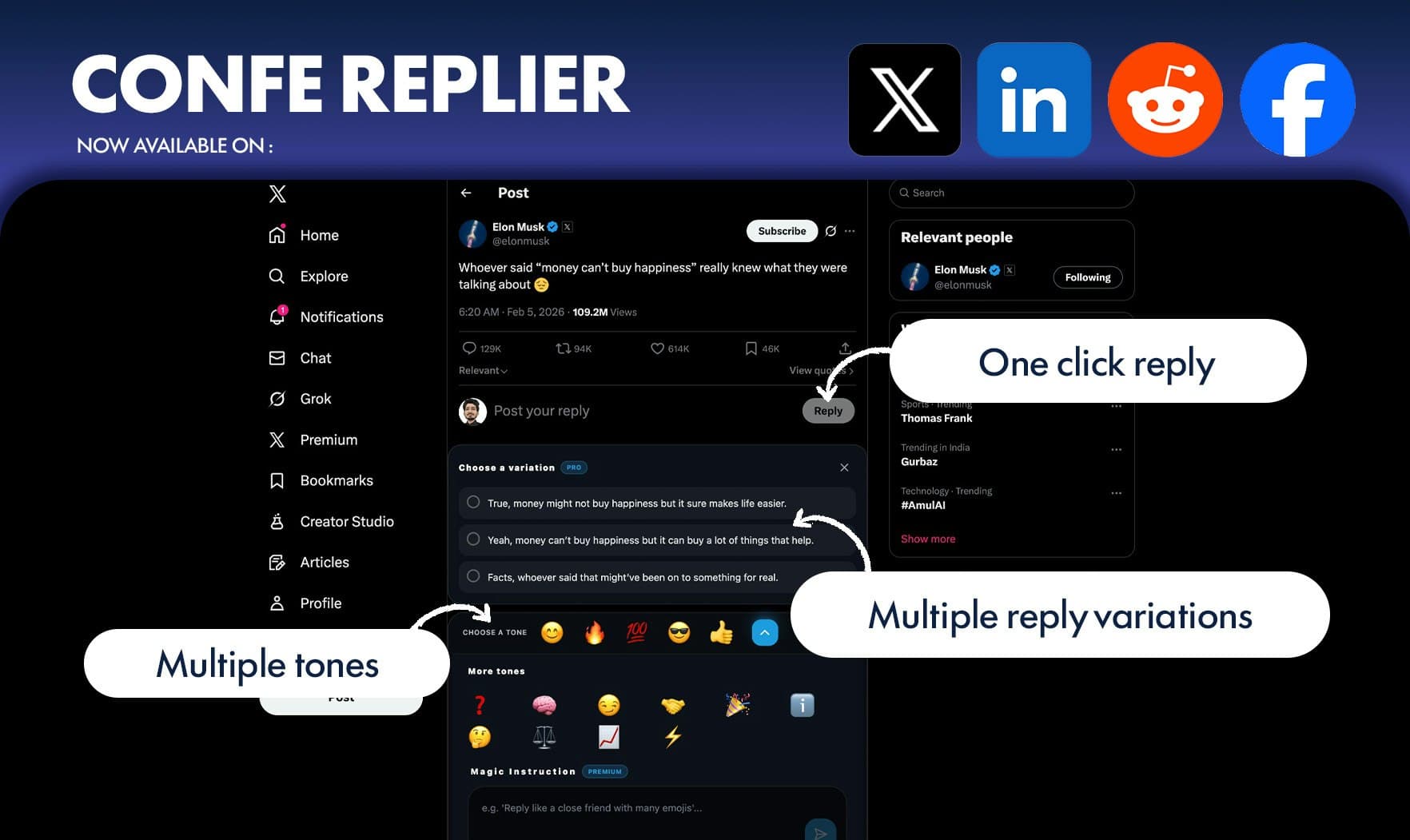 Confe Replier – AI Reply Tool screenshot 1
