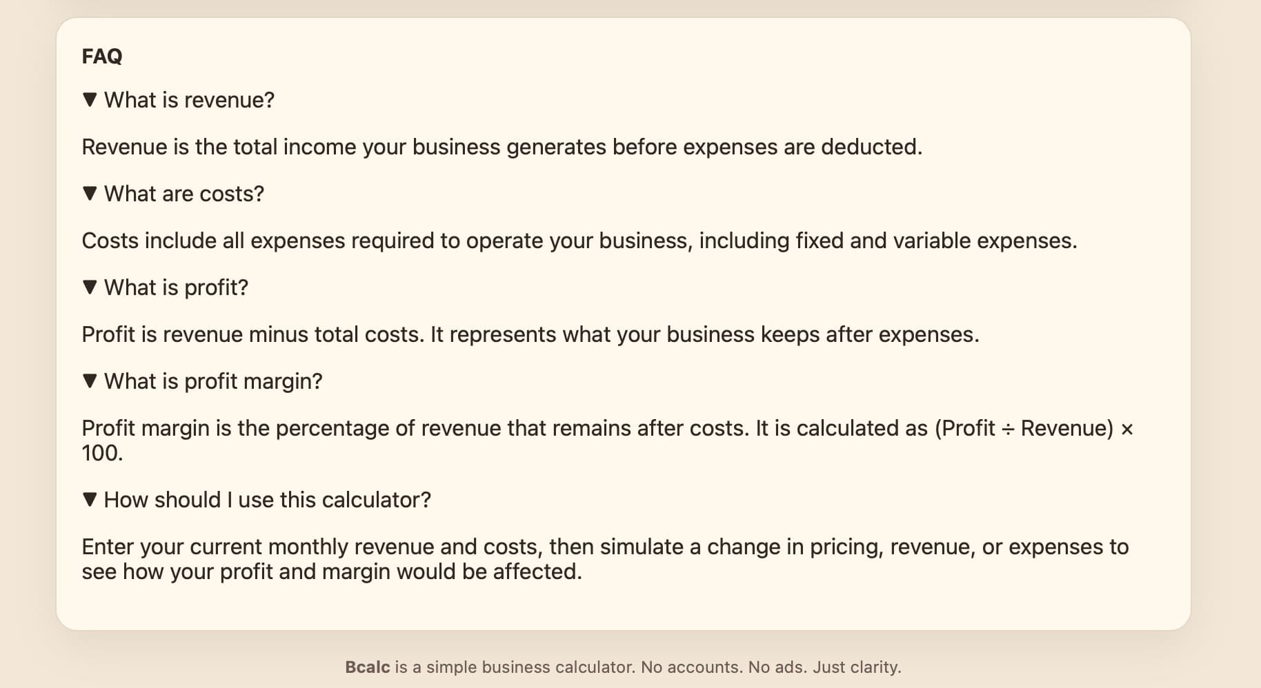 Bcalc — Profit Impact Calculator screenshot 1