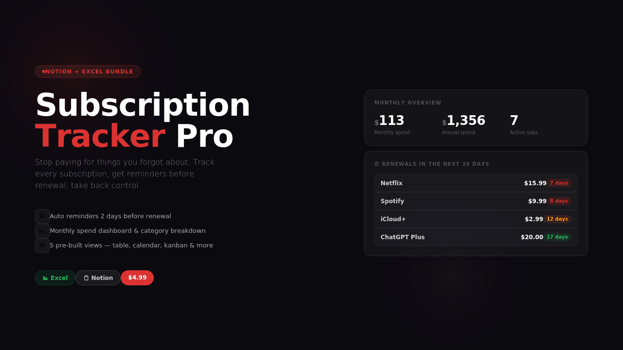 Subscription Tracker screenshot 1