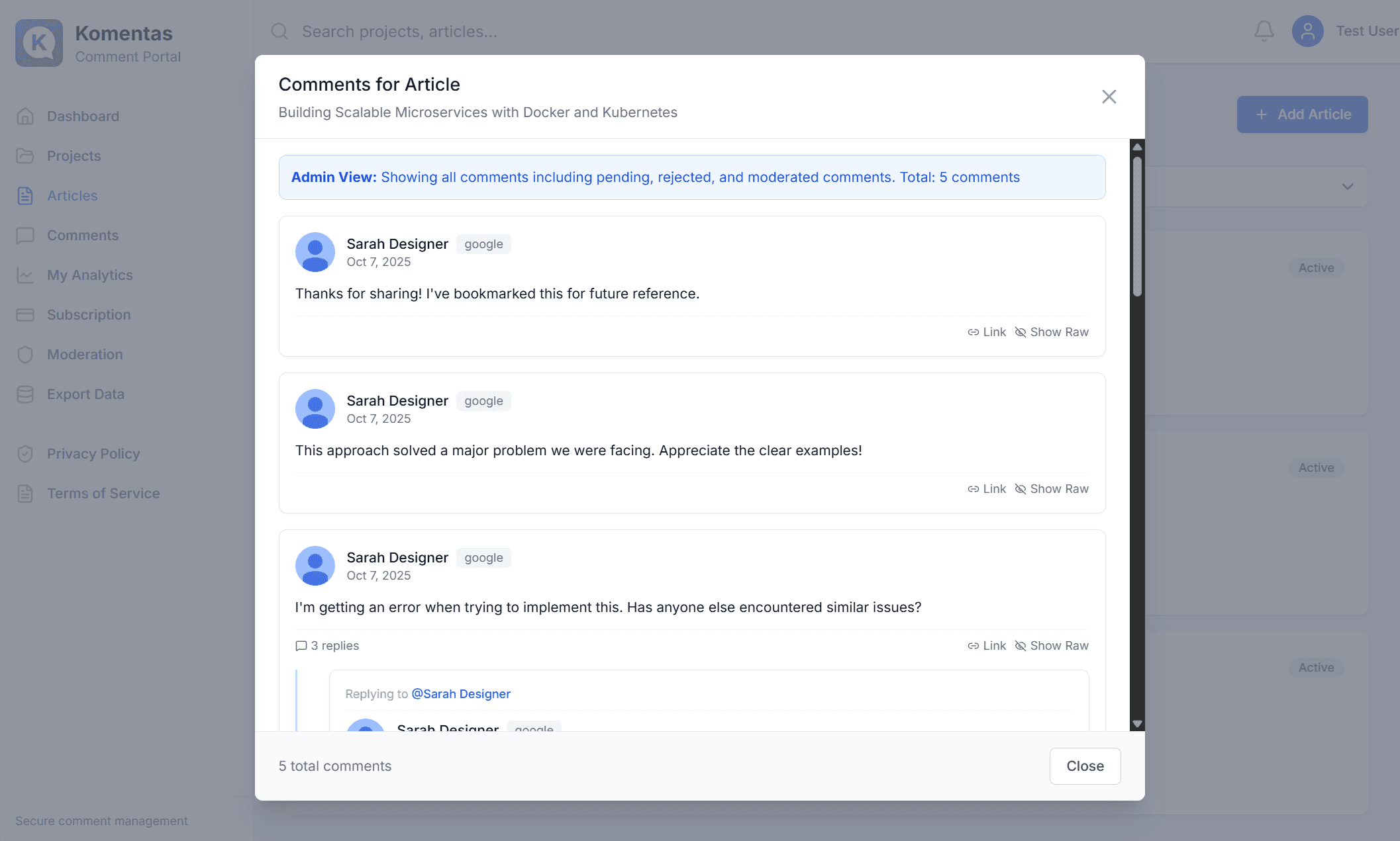 Komentas screenshot 6