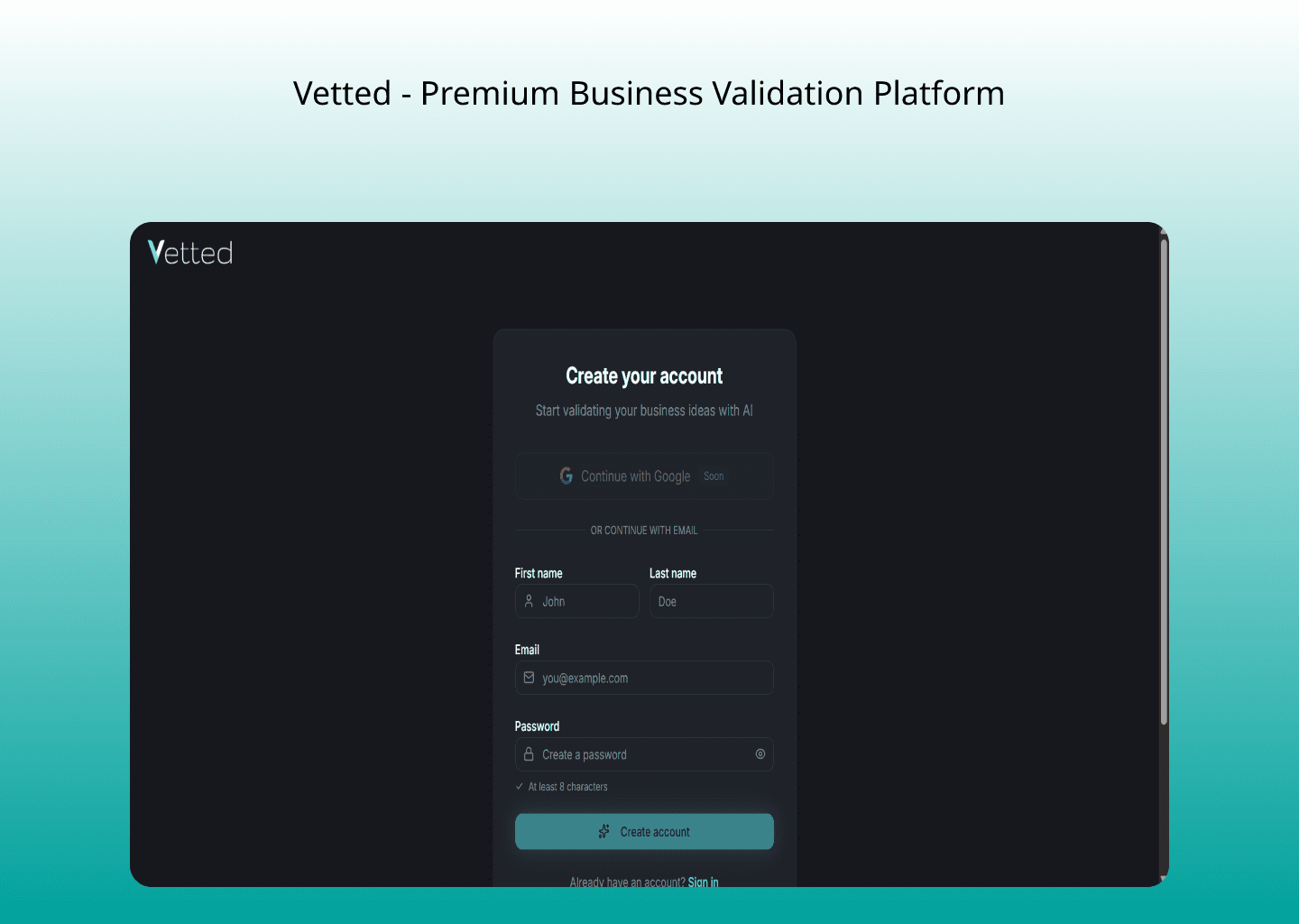 Vetted: Stop Guessing, Start Validating screenshot 1