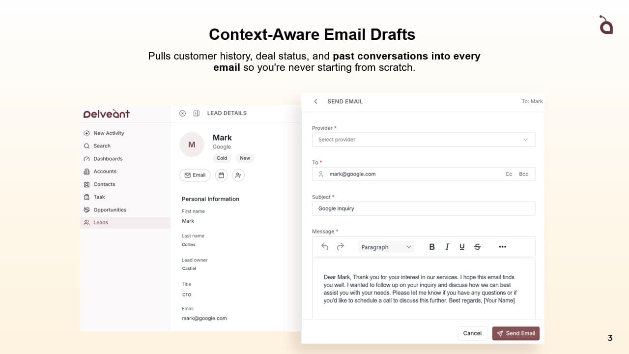 Delveant CRM screenshot 3