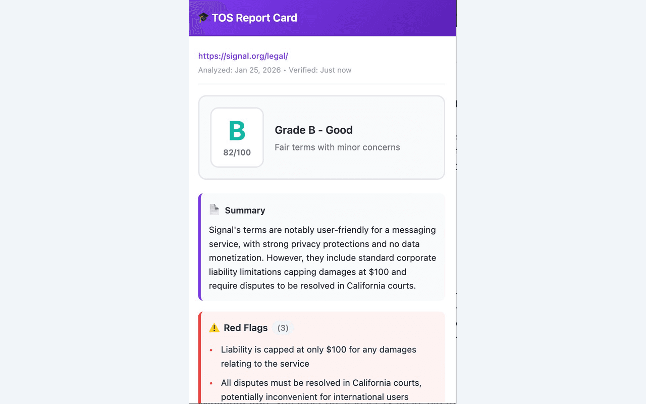 TOS Report Card screenshot 3