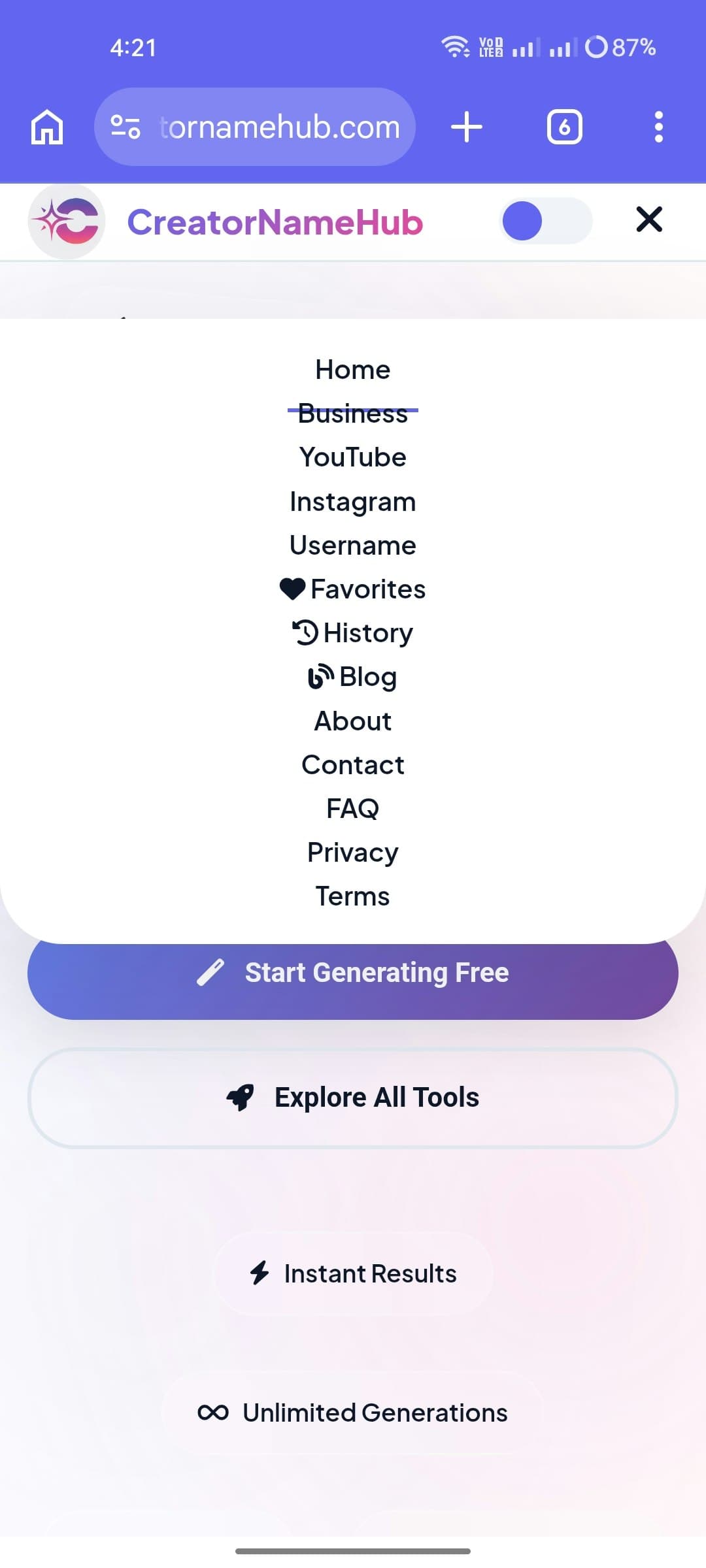 CreatorNameHub screenshot 1