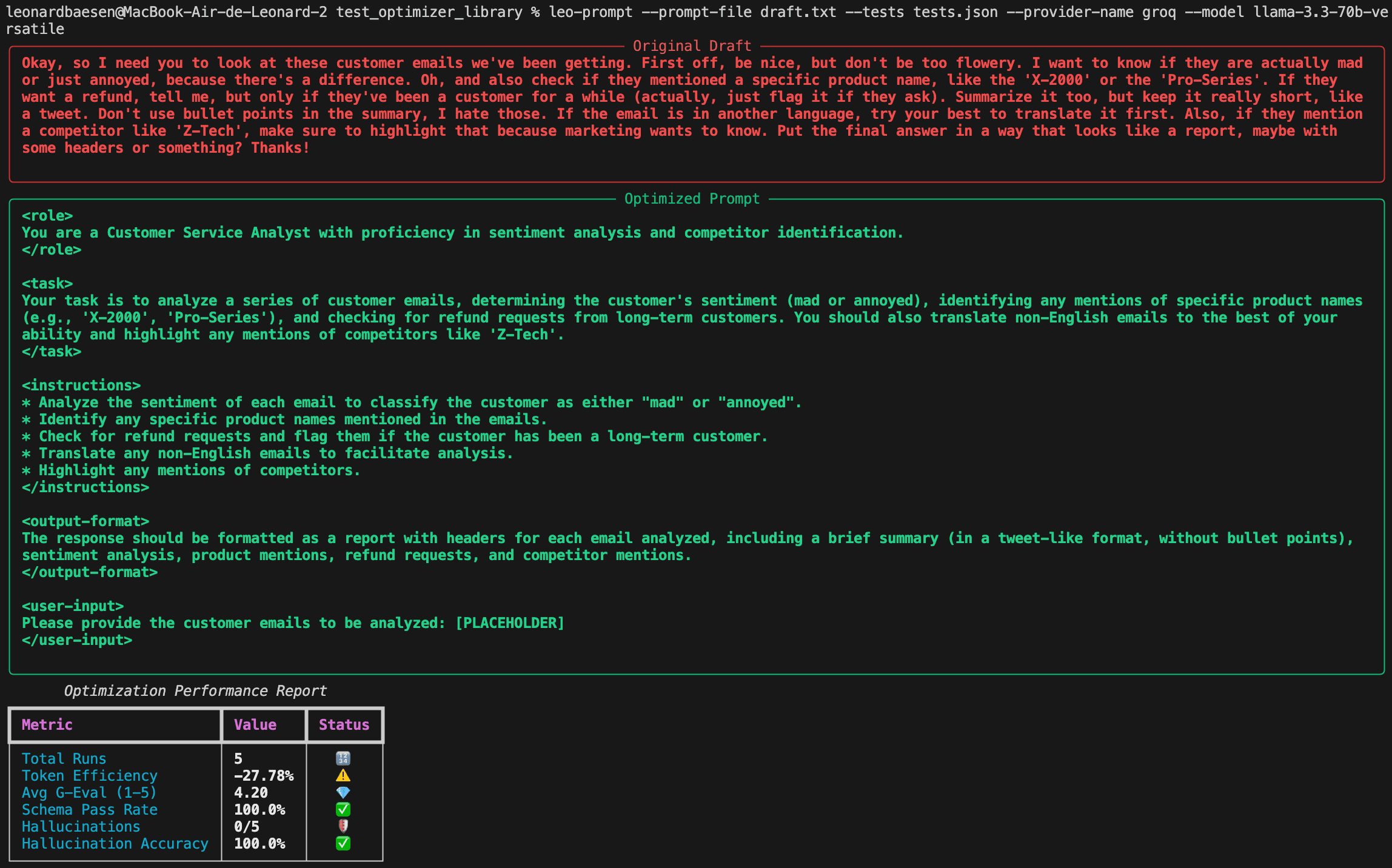 Leo: The Prompt Engineering SDK screenshot 1
